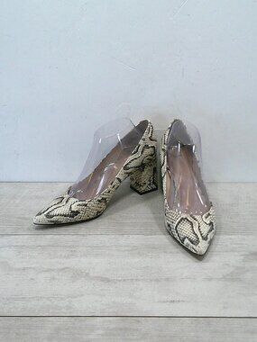 Marc Fisher Claire 2 Sexy Snakeskin Block Heel Pumps Pointed Toe Shoes Sz 9 M